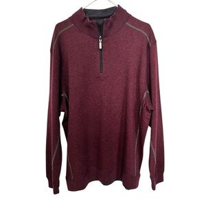 F/X Fusion |‎ 100% Cotton 1/4 Zip Heather Brick Sweater L